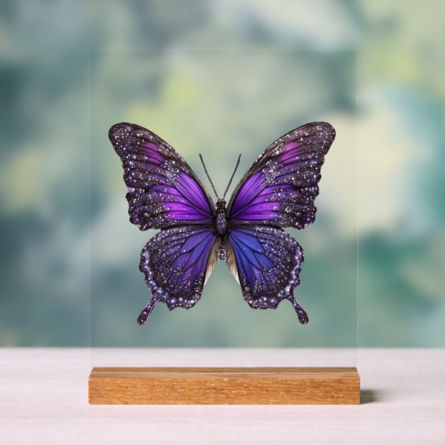 Panneau En Acrylique Ailes rides, Papillon pourpre (Neutre)