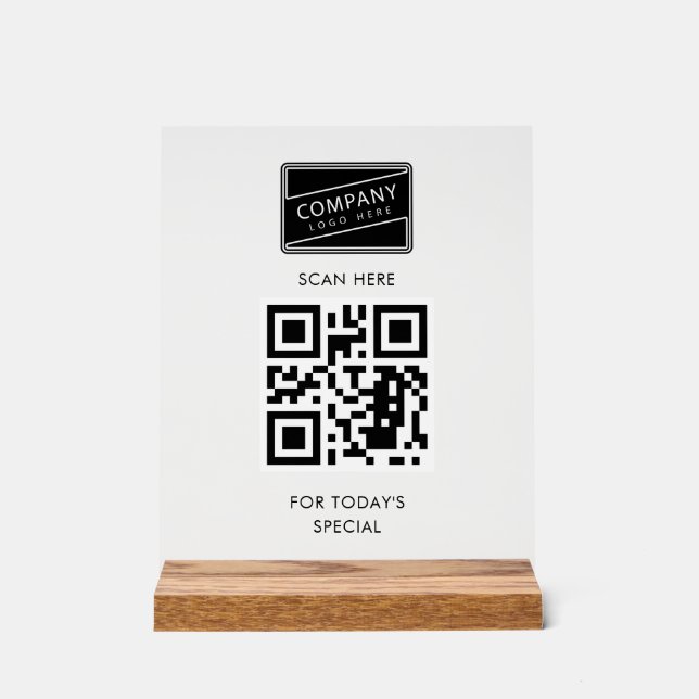 Panneau En Acrylique Ajouter votre code QR et votre logo professionnel  (Recto)