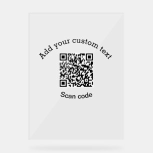 Panneau En Acrylique Ajouter votre entreprise de code QR d'analyse de t