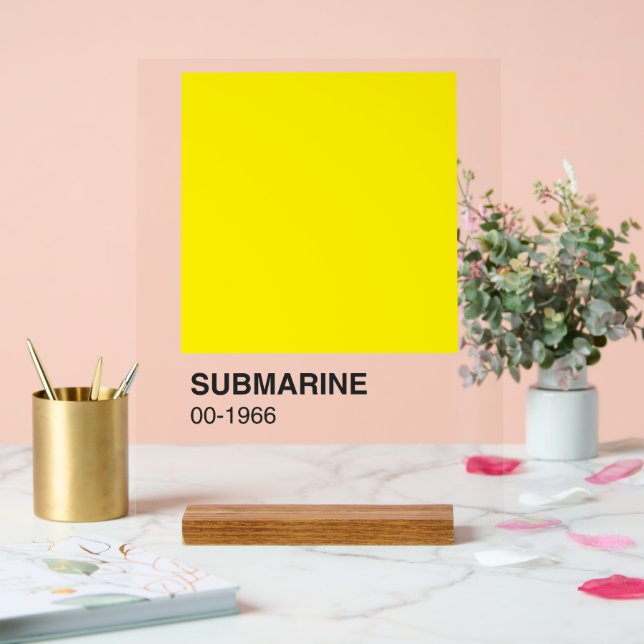 Panneau En Acrylique Album de chanson jaune - Arrière - plan clair (Mariage)