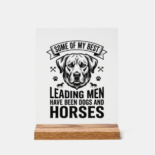 Panneau En Acrylique Amateur de chien cheval vintage conception d'homme