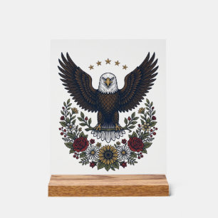 Panneau En Acrylique Amateur de vin rouge et bleu patriotique