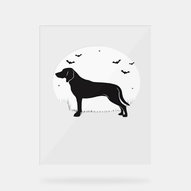 Panneau En Acrylique American Foxhound Dog - Halloween Moon Silhouette (Recto)
