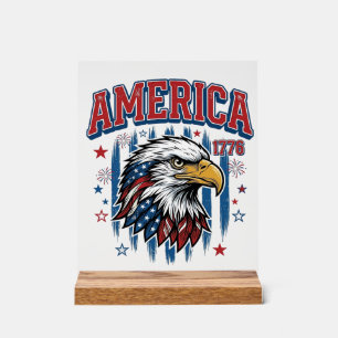 Panneau En Acrylique Amérique 1776 Vintage Eagle Patriote Conception de