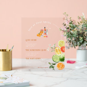 Panneau En Acrylique Amour Au Premier Spritz   Boisson signature