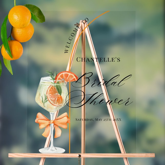 Panneau En Acrylique Amour Au Premier Spritz Fête des mariées Bienvenue (Créateur téléchargé)