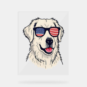 Panneau En Acrylique AMOUREUX DES CHIENS américain - Coupe Cool avec de