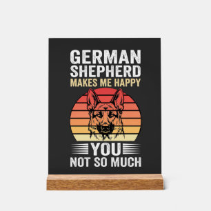 Panneau En Acrylique Amoureux du Berger Allemand Drôle Rétro