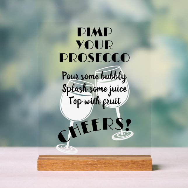 Panneau En Acrylique Amusez Pimp Your Prosecco Cocktail Bar Instruction (Neutre)