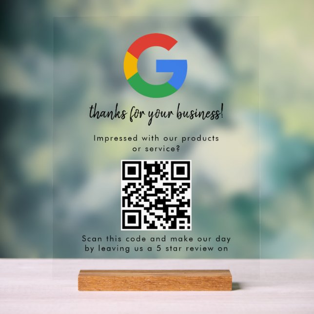Panneau En Acrylique Analyse de site Web des avis Google du logo de l'e (Neutre)