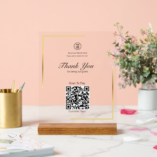 Panneau En Acrylique Analyse Gold Frame pour Pay Store Business (Mariage)