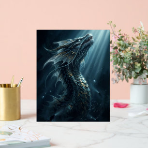 Panneau En Acrylique Ancien Dragon de Mer Bioluminescent - Profondeur M