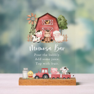 Panneau En Acrylique Animaux de la ferme, Animaux mignons, Grange rouge
