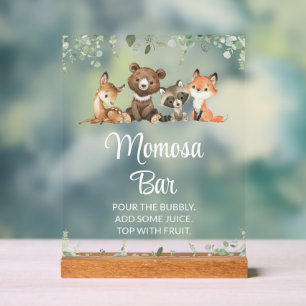 Panneau En Acrylique Animaux des bois, Forêt, Un sauvage, Bar Momosa