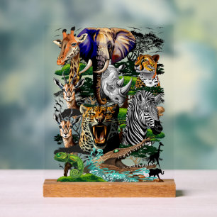 Panneau En Acrylique Animaux sauvages de la Savane africaine