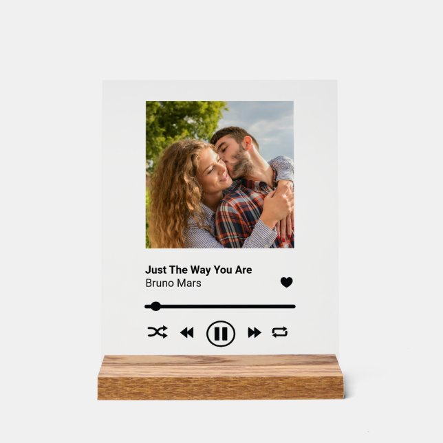 Panneau En Acrylique Anniversaire de la Chanson Couple Memento (Recto)