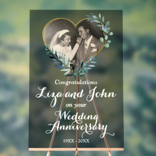 Panneau En Acrylique Anniversaire de mariage de n'importe quelle année