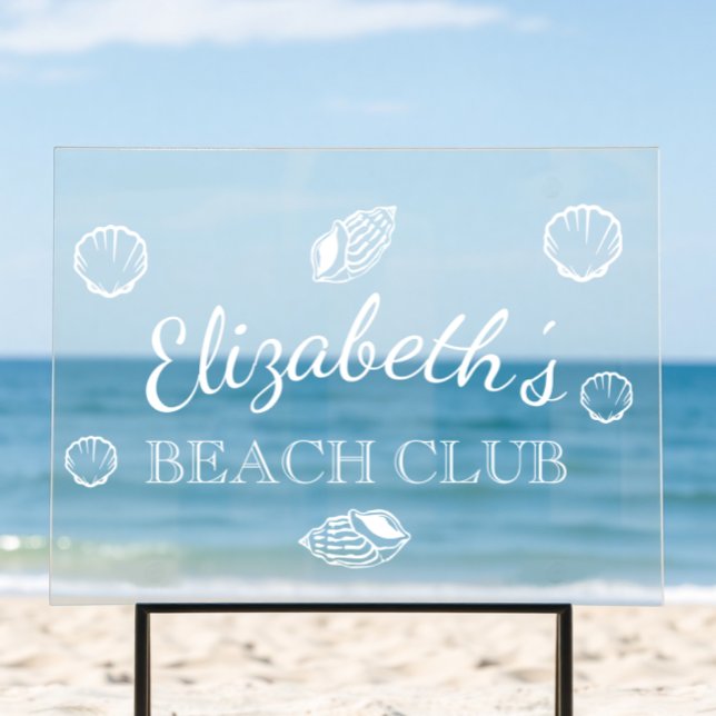 Panneau En Acrylique Anniversaire du Beach Club (Créateur téléchargé)