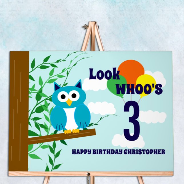 Panneau En Acrylique Anniversaire du hibou (Créateur téléchargé)