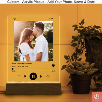 Panneau En Acrylique Anniversaire du Mariage de musique de l'album phot