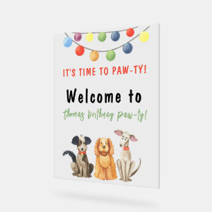 Panneau En Acrylique Anniversaire Enfants Peinture à l'Eau Chien