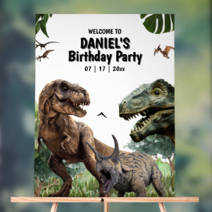 Panneau En Acrylique Anniversaire imprimable dinosaure, Anniversaire T