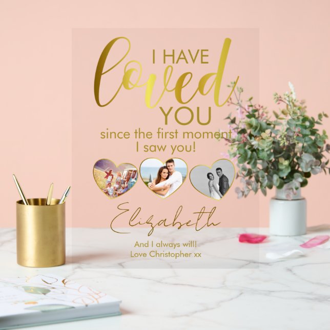 Panneau En Acrylique Anniversaire Photo Collage Coeur (Mariage)