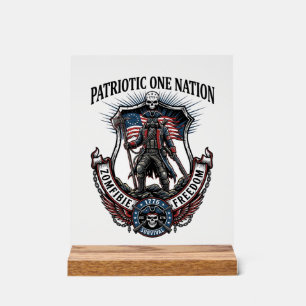 Panneau En Acrylique Apocalypse de Zombies Guerrier Patriotique Fou Rou