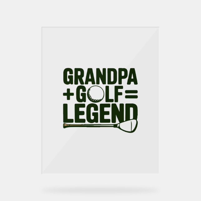 Panneau En Acrylique Appelle-Moi Grand-Père, Regarde-Moi Golf (Recto)