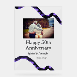 Panneau En Acrylique applaudissements à 50 ans anniversaire ajouter nom