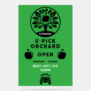 Panneau En Acrylique Apple Farm U-Pick Promotionnels