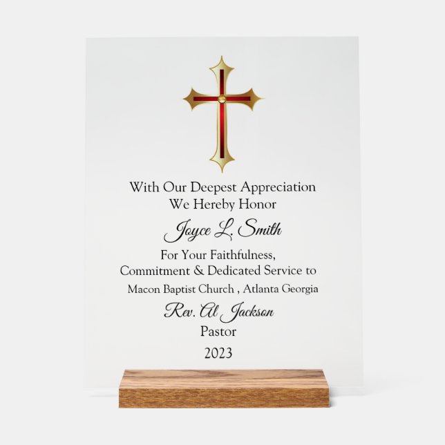 Panneau En Acrylique Appréciation de l'Église (Recto)