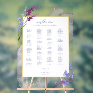 Panneau En Acrylique Aquarelle fleur sauvage Mariage Bienvenue Peri ID9