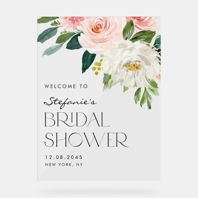 Panneau En Acrylique Aquarelle Jardin Fleurs Fête des mariées Accueil (Recto)