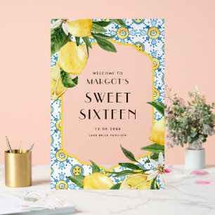 Panneau En Acrylique Aquarelle Lemons Méditerranéen Douceur 16 Partie