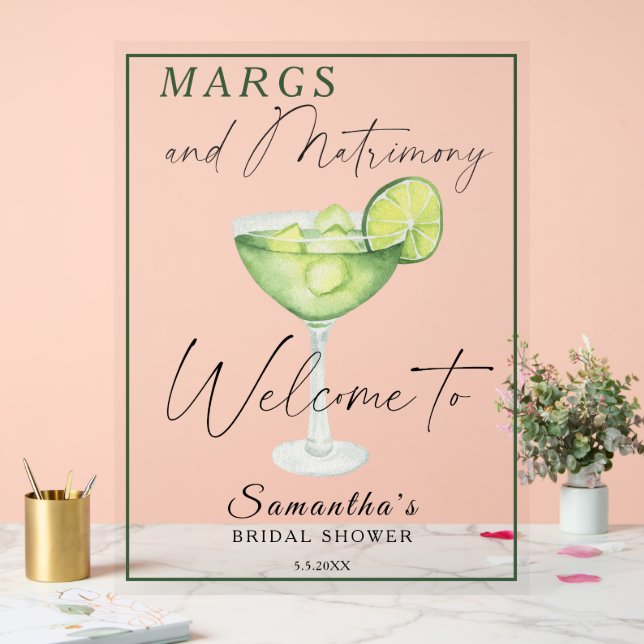 Panneau En Acrylique Aquarelle Margarita Brive Bienvenue (Mariage)