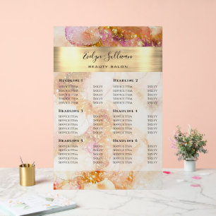 Panneau En Acrylique Aquarelle rose or - Faux Prix