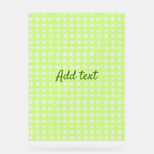 Panneau En Acrylique Aquarelle vert plaid ginham personnalisé ajouter t