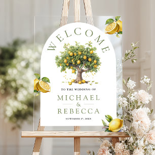 Panneau En Acrylique Arbre de citron Arche de mariage Bienvenue