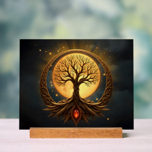 Panneau En Acrylique Arbre de Vie – Illumination au Clair de Lune