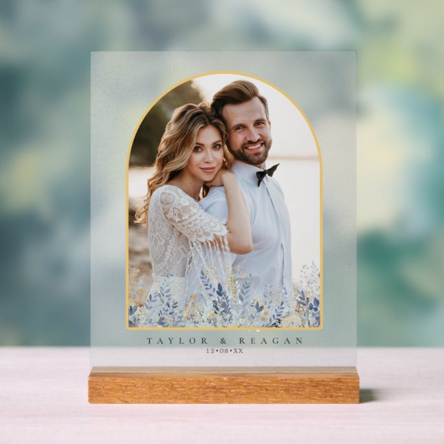 Panneau En Acrylique Arc de Mariage de fleurs doux ID1045 (Neutre)