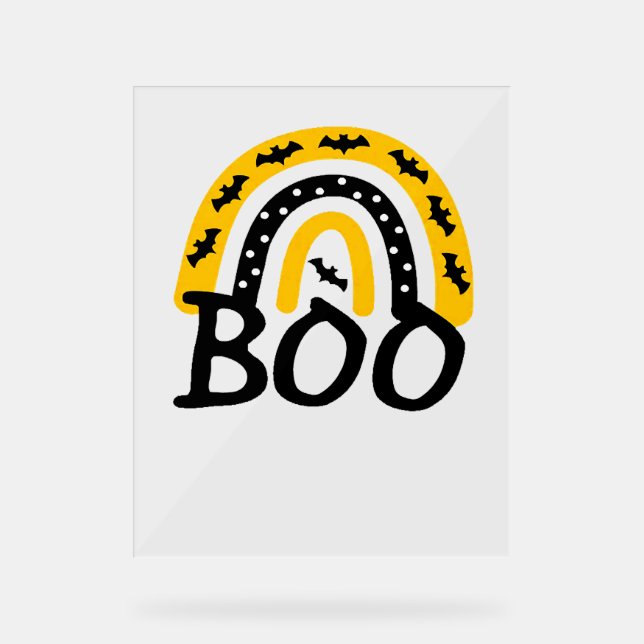 Panneau En Acrylique Arc-en-ciel effrayant et Halloween Éffrayant (Recto)