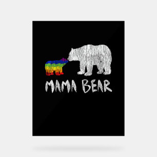Panneau En Acrylique Arc en ciel Mama Ours toujours pour l'amour Fierté