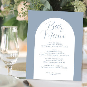 Panneau En Acrylique Arc Simple Élégant, Gris, Bar Mariage Menu Boire