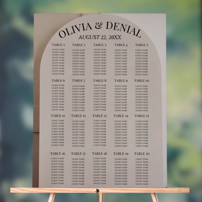 Panneau En Acrylique Arch Neutral Luxe Wedding Seating Chart (Neutre)