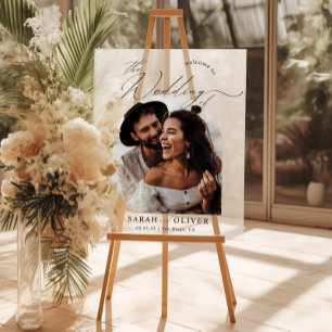 Panneau En Acrylique Arch Photo Modern Script Mariage Bienvenue