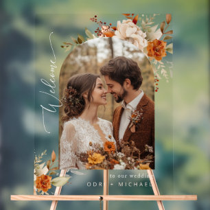 Panneau En Acrylique Arche d'automne Mariage photo moderne Bienvenue