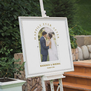Panneau En Acrylique Arche élégante Gold Frosted Mariage photo Bienvenu