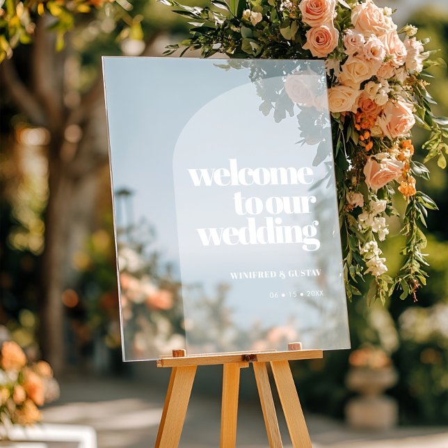 Panneau En Acrylique Arche simple Accueil mariage clair (Créateur téléchargé)