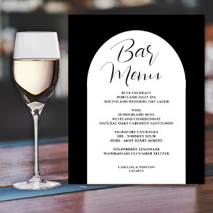 Panneau En Acrylique Arche simple et élégante, Noir, Bar Mariage Menu B